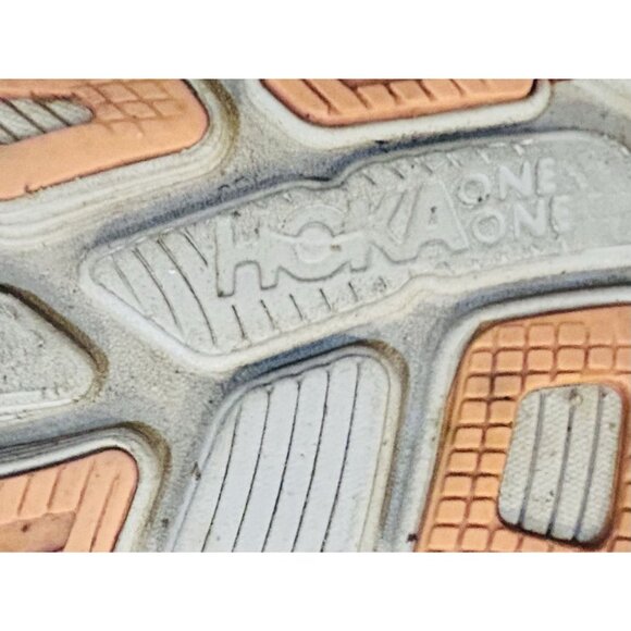 Hoka One One W Bondi 7 Womens Size 9.5 Gray Peach Running Shoes Sneakers Cushion - Picture 12 of 16